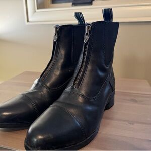 Black Women's Leather Ankle Boots